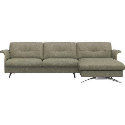 Ecksofa FLEXLUX "Glow bequem und komfortabel durch hochwertigen Sitzaufbau, L-Form", grün (fall grün), B:273cm H:81cm T:158cm, 100% Polyester, Sofas, Modernes skandinavisches Design Image