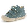 Lauflernschuh NATURINO "Cocoon", Kinder, Gr. 21, petrol metallic, Veloursleder, metallic, casual, Schuhe, Klettschuh mit Metallic-Herzchen, Größenschablone zum Download