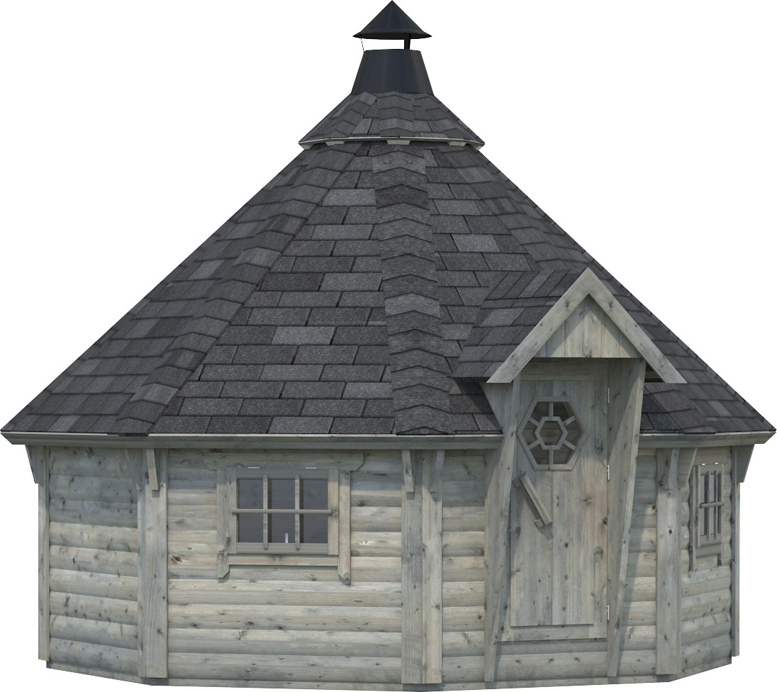 Grillkota PALMAKO "Eva", grau, Fußboden im Gartenhaus, ohne Dacheindeckung, Massivholz, Gartenhäuser, grau