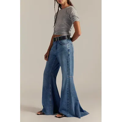 We The Free Live Wire Flare Jeans at Free People in High Voltage Short, Size: 27