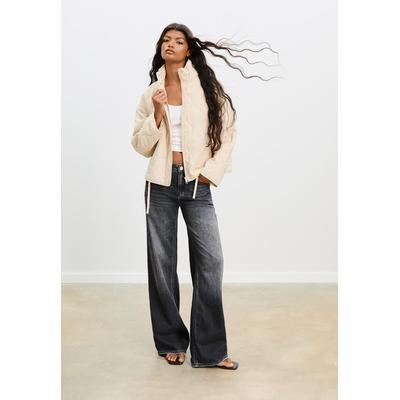 Stradivarius Puffer jacket Ecru XS
