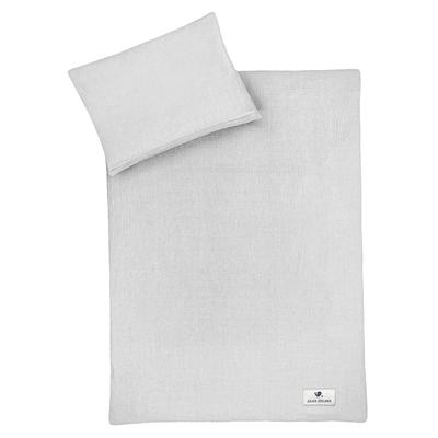 Kinderbettwäsche JULIUS ZÖLLNER "Baby- und Kinderbettwäsche aus 100% Musselin", grau, B/L: 100cm x 135cm, , Musselin, B/L: 40cm x 60cm, Musselin, Obermaterial: 100% Baumwolle, Bettwäsche, erhältlich in den Größen 80x80+35x40cm und 100x135+40x60cm