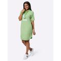 Jerseykleid INSPIRATIONEN "Jersey-Kleid", Damen, Gr. 38, Normalgrößen, grün (reseda), Jersey, Single Jersey, 50% Modal, 44% Polyester, 6% Elasthan, unifarben, kurz, Kurzarm, Kleider