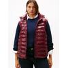 Steppweste TOMMY HILFIGER CURVE "CRV LW PADDED SLIM VEST", Damen, Gr. 50, rot (deep burgundy), Steppware, Obermaterial: 100% Nylon. Futter: 100% Polyamid. Wattierung: 100% Polyester, unifarben, casual, slim fit, Westen, in großen Größen, mit Kapuze