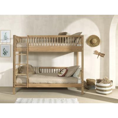 Etagenbett HOME AFFAIRE "Forrest, rückbaubar zu 2 Einzelbetten, Made in Europe", beige (natur, eiche natur geölt, eiche natur geölt, eiche natur geölt), B:104,9cm H:175,4cm L:207,5cm, Etagenbetten, stabil und hochwertig gebaut, Ausf. geölt oder weiß