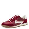 Sneaker TAMARIS, Damen, Gr. 36, rot, Textil, Leder, Lederimitat, unifarben mit Farbeinsätzen, sportlich, Schuhe, Freizeitschuh, Halbschuh, Schnürschuh, weich gepolsterter Schaftrand
