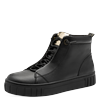 Sneaker MARCO TOZZI, Damen, Gr. 40, schwarz, Lederimitat, unifarben, modisch, Schuhe, Plateau, Boots, High Top-Sneaker mit elastischem Schnürsenkeln