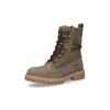 Schnürstiefel DOCKERS BY GERLI, Damen, Gr. 39, grün (khaki), Nubukleder, Schuhe, Boots, Casual Boots mit modischen Schnürsenkeln