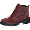 Schnürboots WALDLÄUFER "H-LUISE", Damen, Gr. 5,5 (38,5), rot (bordeaux), Veloursleder, unifarben, elegant, Schuhe, Stiefelette, Blockabsatz, in bequemer Schuhweite G (= weit)