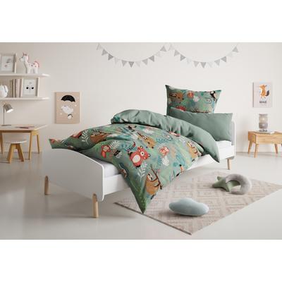 Kinderbettwäsche LÜTTENHÜTT "CUDDLEE", weiß (safari), B/L: 135cm x 200cm, , Renforcé, B/L: 80cm x 80cm, Renforcu00e9, Obermaterial: 100% Baumwolle, Bettwäsche, in vielen Designs: Dino,Einhorn,Weltraum,Baustelle,Herz,Trecker,Safari