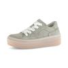 Plateausneaker GABOR, Damen, Gr. 38, grün (hellkhaki), Veloursleder, unifarben, sportlich, Schuhe, Schnürschuh, Halbschuh, Freizeitschuh mit Best Fitting-Passform