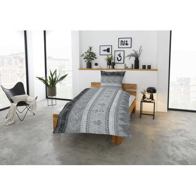 Bettwäsche CASATEX "India", silber (silber, anthrazit), B/L: 135cm x 200cm, , Interlock-Jersey, B/L: 80cm x 80cm, Interlock-Jersey, Obermaterial: 100% Baumwolle, Bettwäsche, orientalisch und gemütlich Image
