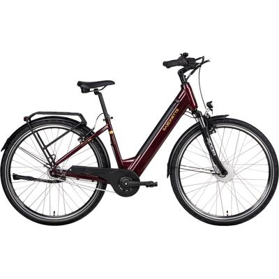 E-Bike SAXONETTE "SAXONETTE Comfort Plus 5.0 E-Bike Damen 28 Zoll" Gr. 45, rot (burgundy), E-Bikes, 45cm, 28 Zoll (71,12cm), (mit integr. Akku), Elektrofahrrad für Alltag und Einkauf