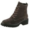 Schnürstiefelette WALDLÄUFER "H-LUISE", Damen, Gr. 8 (42), grün (khaki), Veloursleder, kariert, klassisch, Schuhe, Schnürboots, Profilsohle, Blockabsatz, in Komfortweite H (= sehr weit)