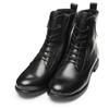 Schnürboots ARA "LIVERPOOL", Damen, Gr. 9 (43), schwarz, Glattleder, unifarben, casual, Schuhe, Kurzstiefel, Biker Boots in Bequemweite G (= weit)
