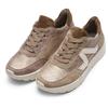 Sneaker ARA "NEW YORK", Damen, Gr. 5,5 (38,5), beige (beige kombiniert), Veloursleder, Glattleder, Textil, Glitzer, casual, Schuhe, Plateausneaker in Komfortweite H (= sehr weit)