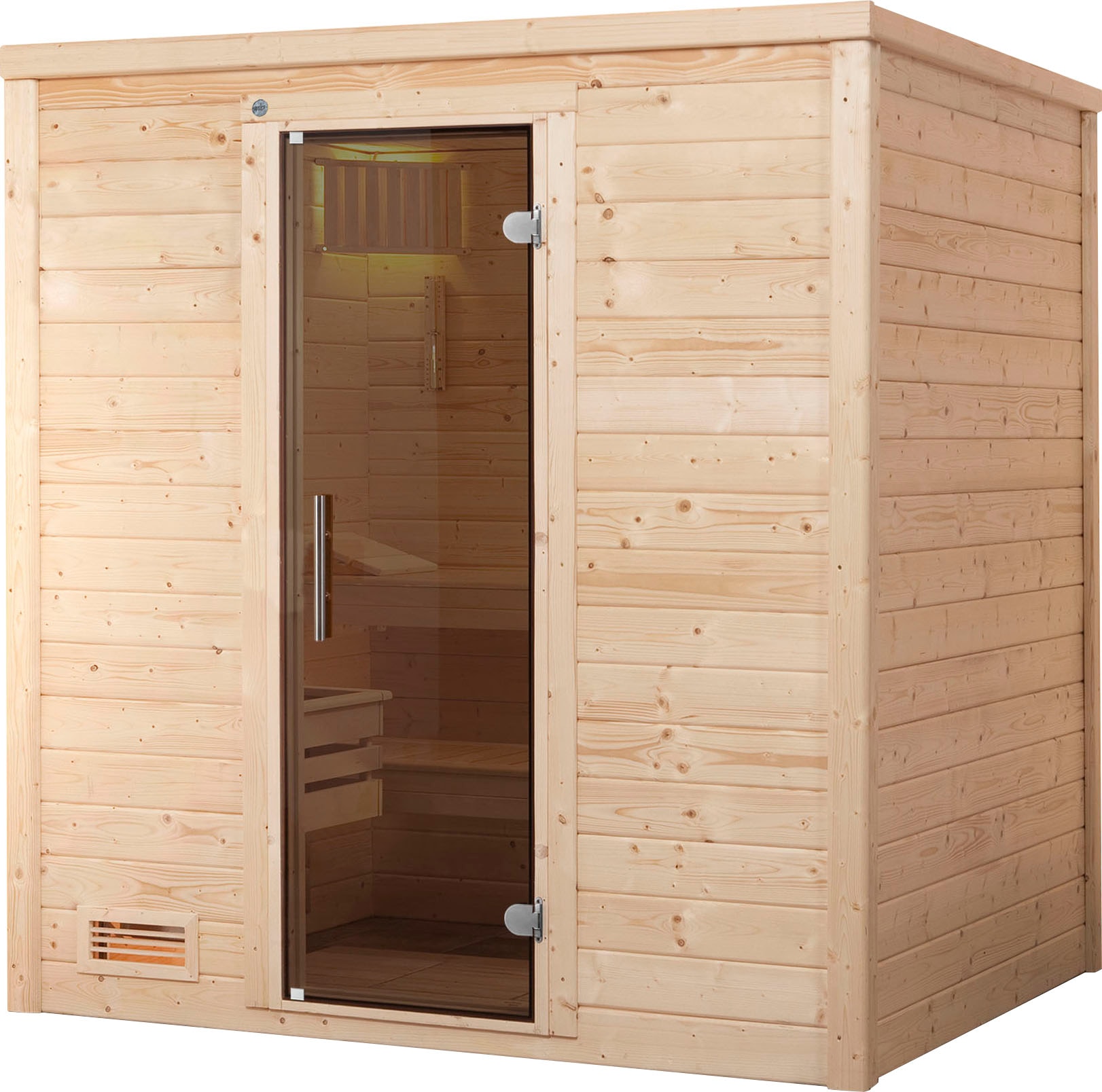 Sauna WEKA "Bergen", beige (natur), Saunaofen, externe Steuerung, 7,5 kW, Saunen, 7,5 kW-Ofen mit digitaler Steuerung