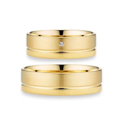 Trauring PHÖNIX "Schmuck Geschenk Gold 333 Trauring Ehering LIEBE versch. Varianten" Gr. 53, gold (gelbgoldfarben), Fingerringe, 53, ohne Brillant, Gelbgold 333, 6,0mm, Made in Germany, wahlweise mit oder ohne Brillant Image