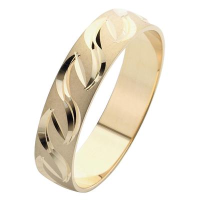 Trauring FIRETTI "Schmuck Geschenk Gold 375 Hochzeit Ehering "LIEBE" Gr. 21, gold (gelbgoldfarben), Fingerringe, 21, ohne Brillant, Gelbgold 585, 5mm, Made in Germany, wahlweise mit oder ohne Brillant Image