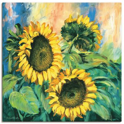 Leinwandbild ARTLAND "Sonnenblumen II", gelb (farbe bild(er): gelb), B:70cm H:70cm T:1,8cm, Canvas, Leinwand, Bilder, auf Keilrahmen gespannt Image