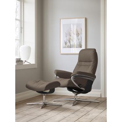 Relaxsessel STRESSLESS "Sunrise", braun (mole batick), B:79cm H:103cm T:73cm, Leder BATICK: BATICK ist ein leicht korrigiertes, durchgefärbtes und genarbtes Möbelleder, bei dem die meisten Unebenheiten und Spuren in der Regel entfernt wurden.,... Image