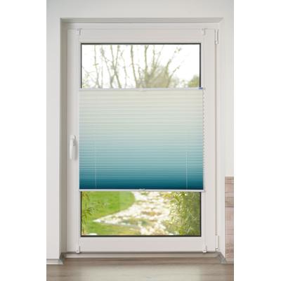 Plissee K-HOME "Farbverlauf" Gr. 33, blau (petrol, weiß), B:75cm H:210cm, Obermaterial: 100% Polyester, Plissees Image