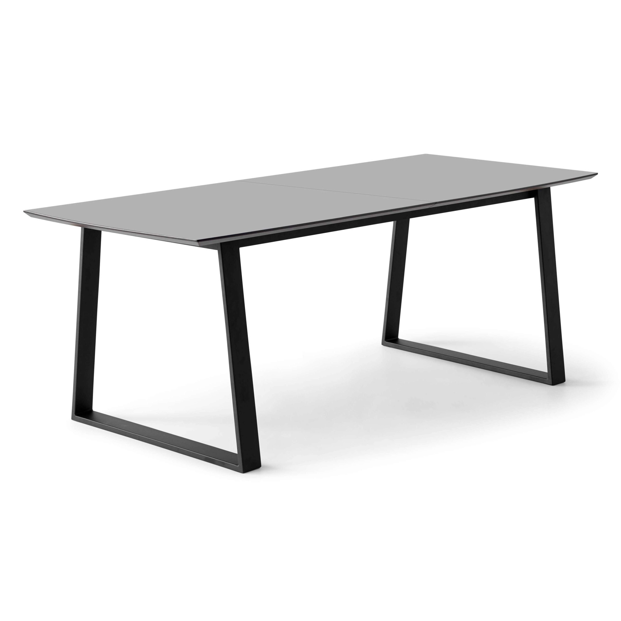 Esstisch HAMMEL FURNITURE "Meza Designtisch mit Auszugsfunktion und 2 Einlegeplatten", grau (graphit, schwarz, graphit), B:210cm H:74cm T:100cm, Tischplatte: Graphit nanobehandeltes Fenix-Laminat (schwarzer Rand), Gestell: Pulverbeschichtetes...