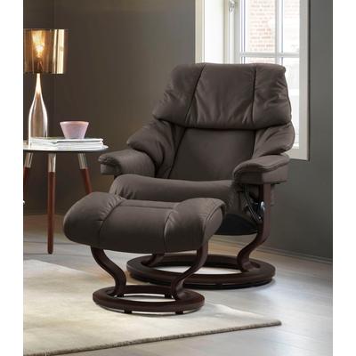 Relaxsessel STRESSLESS "Reno", braun (braun batick), B:88cm H:98cm T:78cm, Leder BATICK: BATICK ist ein leicht korrigiertes, durchgefärbtes und genarbtes Möbelleder, bei dem die meisten Unebenheiten und Spuren in der Regel entfernt wurden., Leder... Image