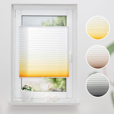 Plissee K-HOME "Farbverlauf" Gr. 20, gelb (gelb, weiß), B:60cm H:210cm, Obermaterial: 100% Polyester, Plissees Image