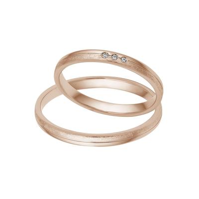 Trauring FIRETTI "Schmuck Geschenk Gold 375 Hochzeit Ehering "LIEBE" Gr. 64, rosa (roségoldfarben), Fingerringe, 64, ohne Brillanten, Roségold 375, 2,5mm, Rosu00e9gold 375, Made in Germany, wahlweise mit oder ohne Brillanten Image