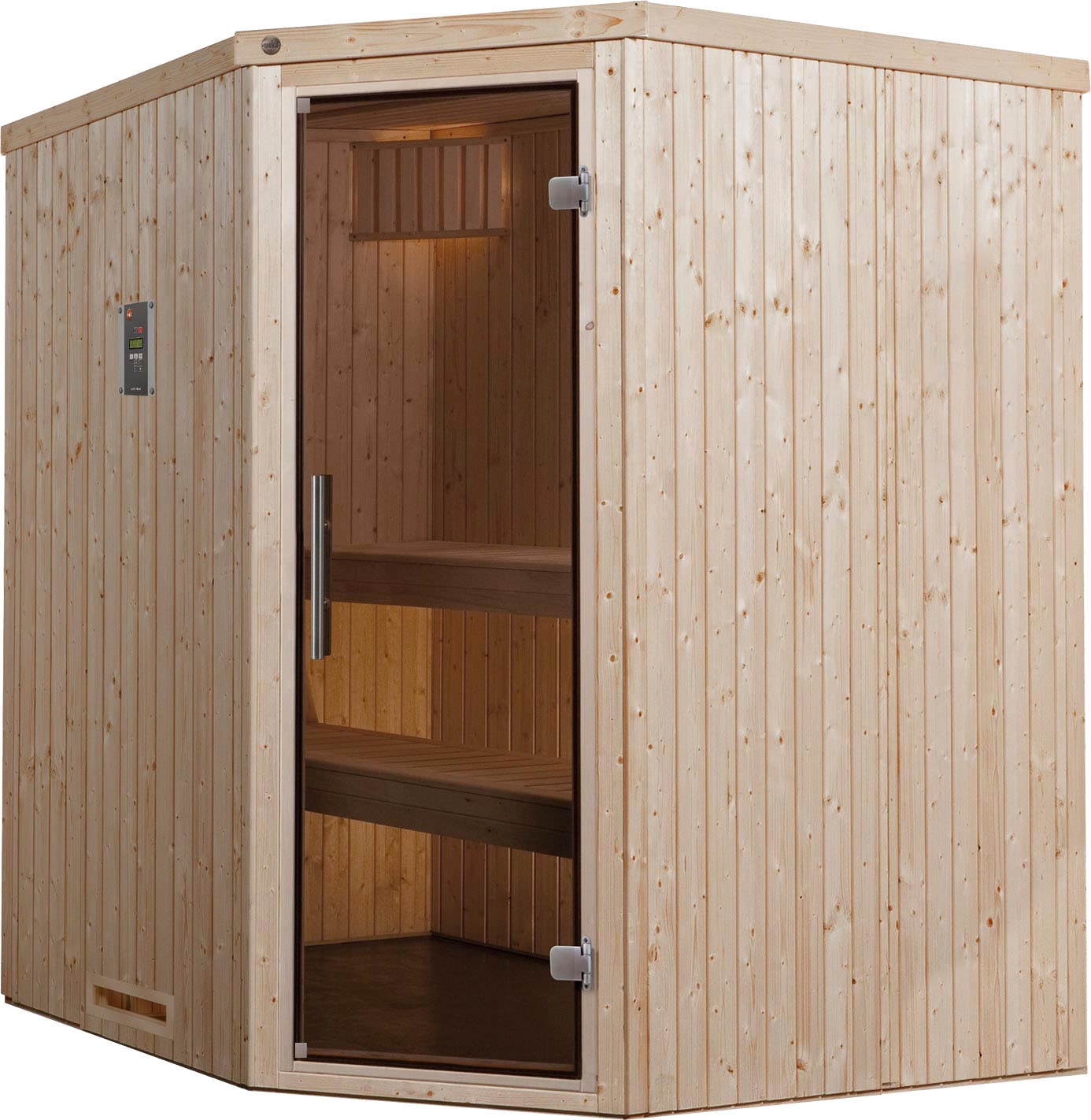 Sauna WEKA "Varberg", beige (natur), Saunaofen, externe Steuerung, 7,5 kW, Saunen, 7,5 kW-Ofen mit digitaler Steuerung Image