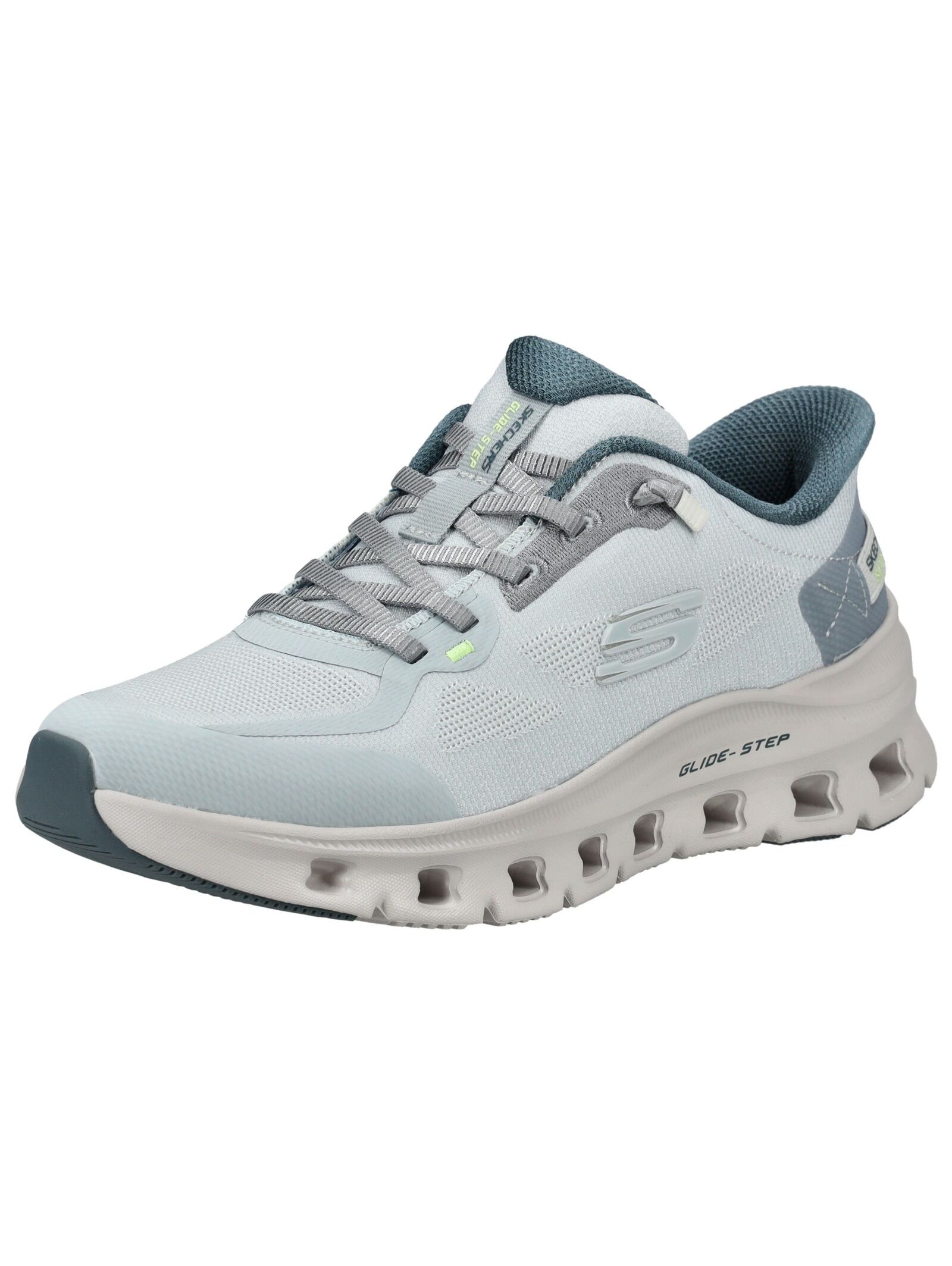 Sneaker SKECHERS "Skechers Sneaker Textil", Damen, Gr. 37, weiß (blau, weiß), Textil, Casual, Schuhe