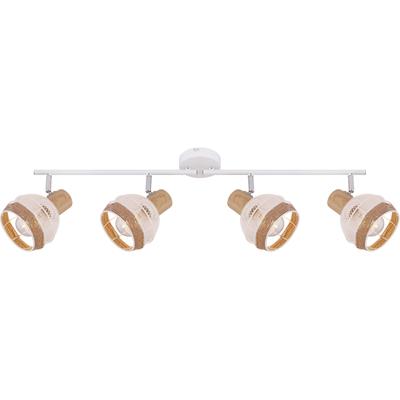 GLOBO LIGHTING Deckenstrahler "WIDY", weiß, Lampen, Deckenstrahler/weiß/holzoptik/Hanf braun/Flur/Wohnzimmer Image
