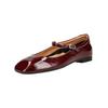 Riemchenballerina PAVEMENT "Pavement Ballerinas Leder", Damen, Gr. 38, rot (bordeaux), Leder, casual, Schuhe