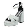 High-Heel-Sandalette BUFFALO "Buffalo Sandalen Textil", Damen, Gr. 42, blau, Textil, casual, Schuhe