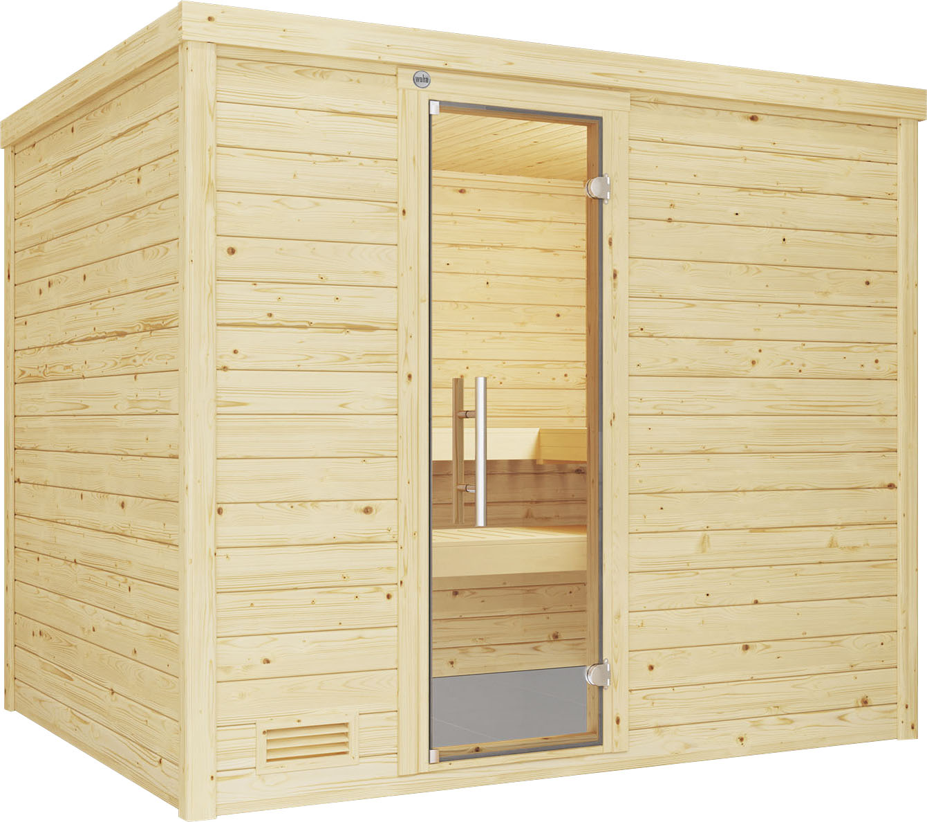 Sauna WEKA "Bergen", beige (natur), Saunaofen, externe Steuerung, 7,5 kW, Saunen, 7,5 kW-Ofen mit digitaler Steuerung