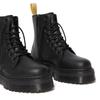 Schnürboots DR. MARTENS "Jadon II Mono Vegan Plateaustiefel", Damen, Gr. 37, schwarz, Lederimitat, unifarben, modisch, Schuhe, Plateausboots, Chunky Boots mit Innenreißverschluss