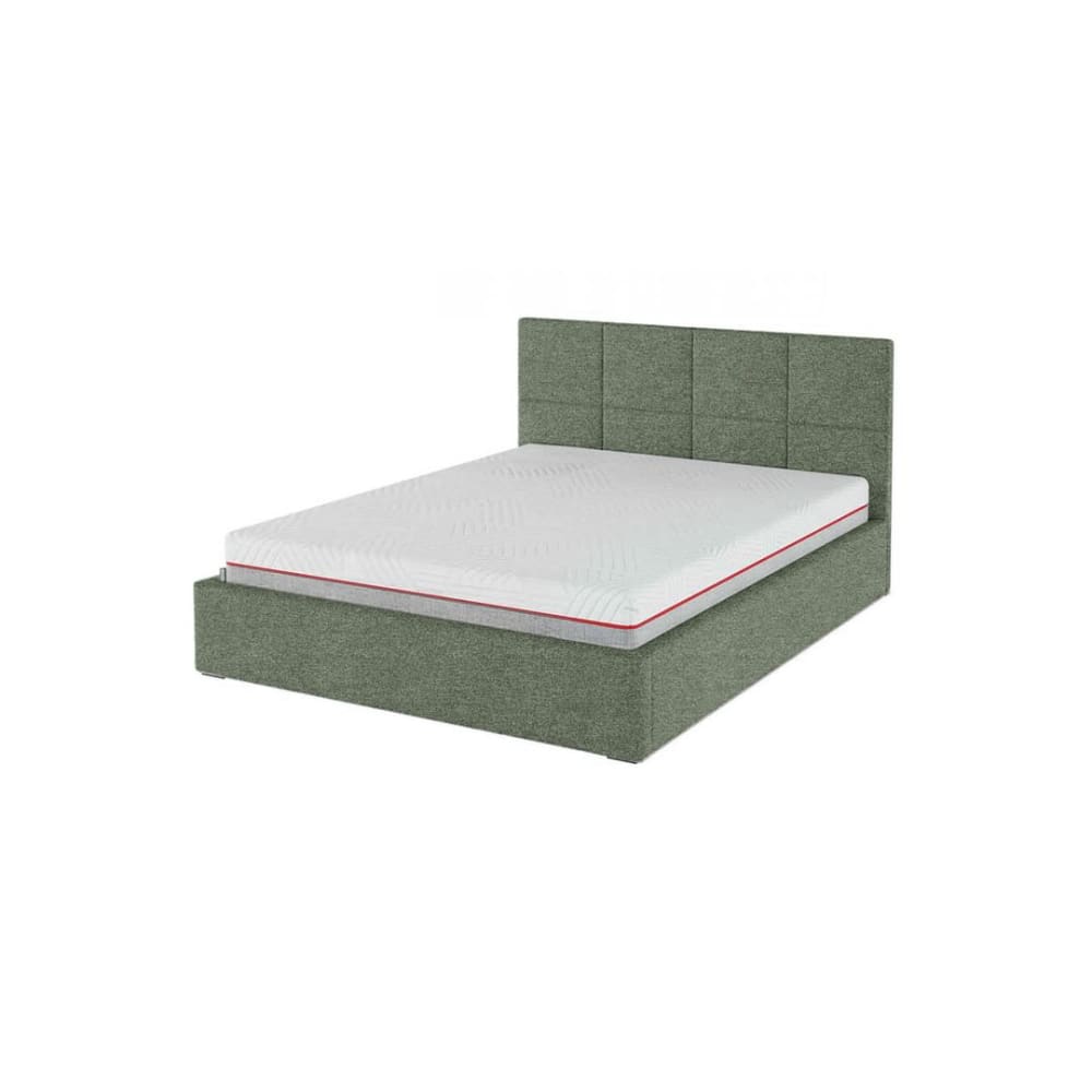 Lit coffre avec sommier à lattes carrés vert 160x200