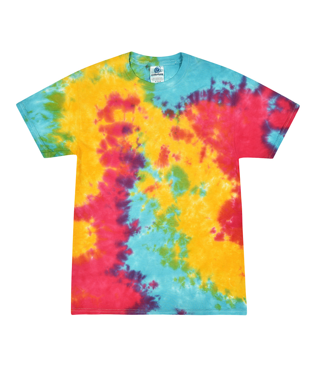 Tie-Dye CD100Y Youth Tie Dye Top in Multi Rainbow size Small | Cotton