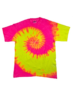 Tie-Dye CD100Y Youth Tie Dye Top in Fluorescent Swirl size Small | Cotton