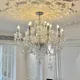 Lampadario di cristallo francese led Lampada a candela bianca Soggiorno Arredamento Camera da letto Led Villa di lusso Sala da pranzo Camera della ragazza Lampadario