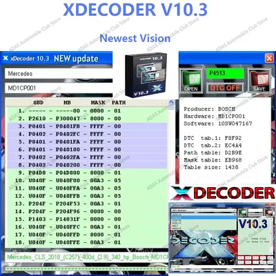Newest 2025 Shocking Premiere! New XDecoder 10.3 DTC Remover, One - click Clear DTC Faults for Laptops