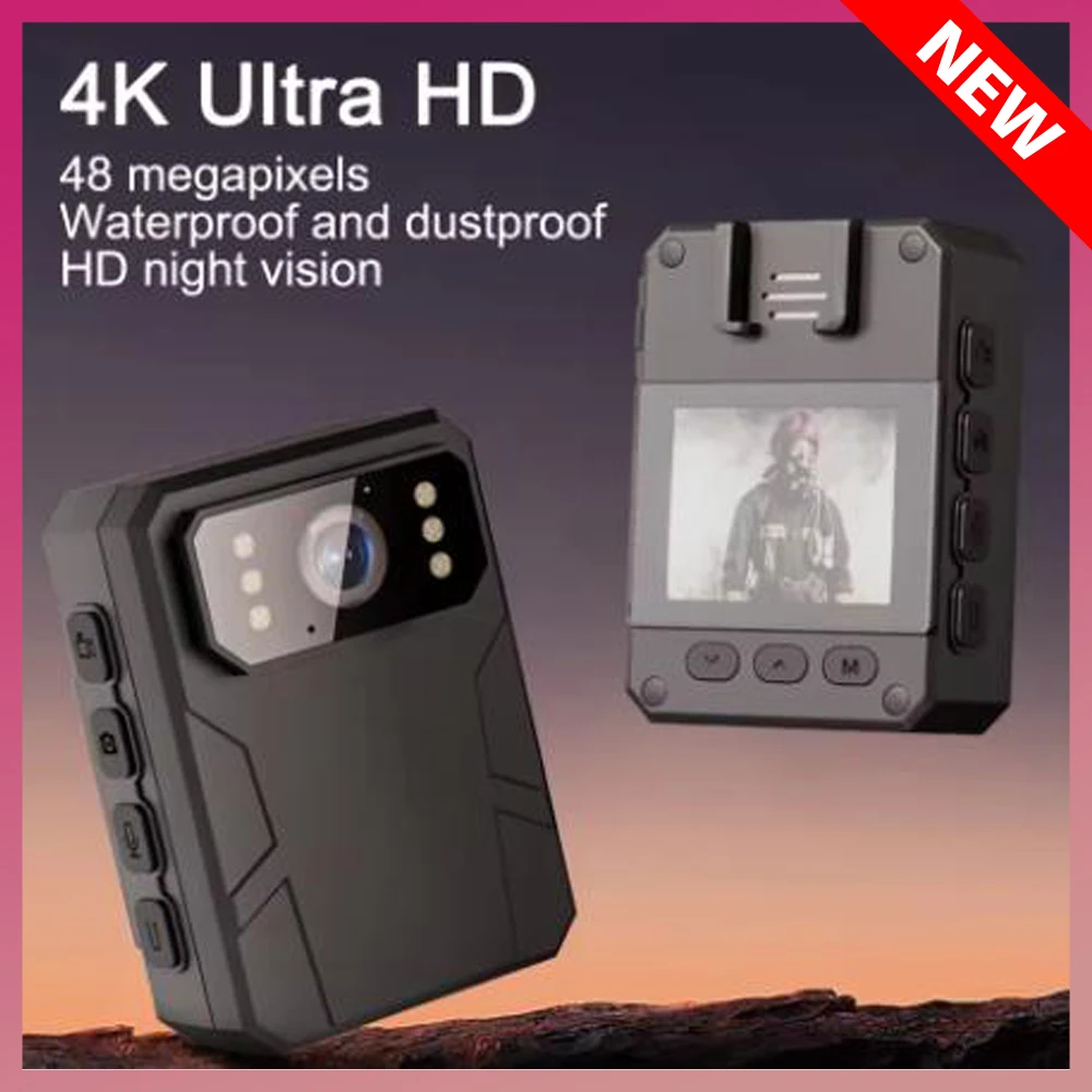 Nuovo registratore della polizia con mini fotocamera 4K HD con schermo HD Videocamere indossate dal corpo della polizia HD Videocamere per forze del sito