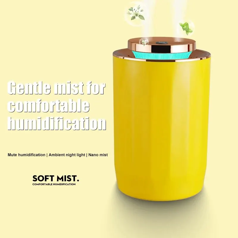 Bunter Licht-Doppelspray-Nebel-Luftbefeuchter, 2,2 l, Luftbefeuchter für ätherische Öle, Diffusor, tragbarer Desktop-Luftbefeuchter für Zuhause Image