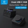 Hagibis Manopola USB C Hub con pulsanti di scelta rapida Docking station di tipo C Regolazione del volume Controller desktop 2.5G RJ45 per MacBook