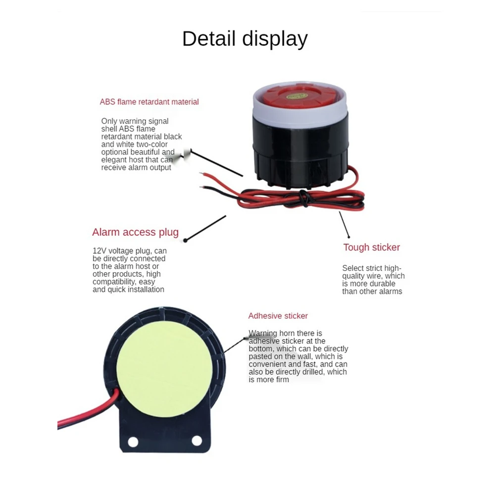 Klaxon de sirène à décibel élevé 120 décibels, alarme sonore 220V, Tweeter, alarme antivol, sirène piézoélectrique étanche