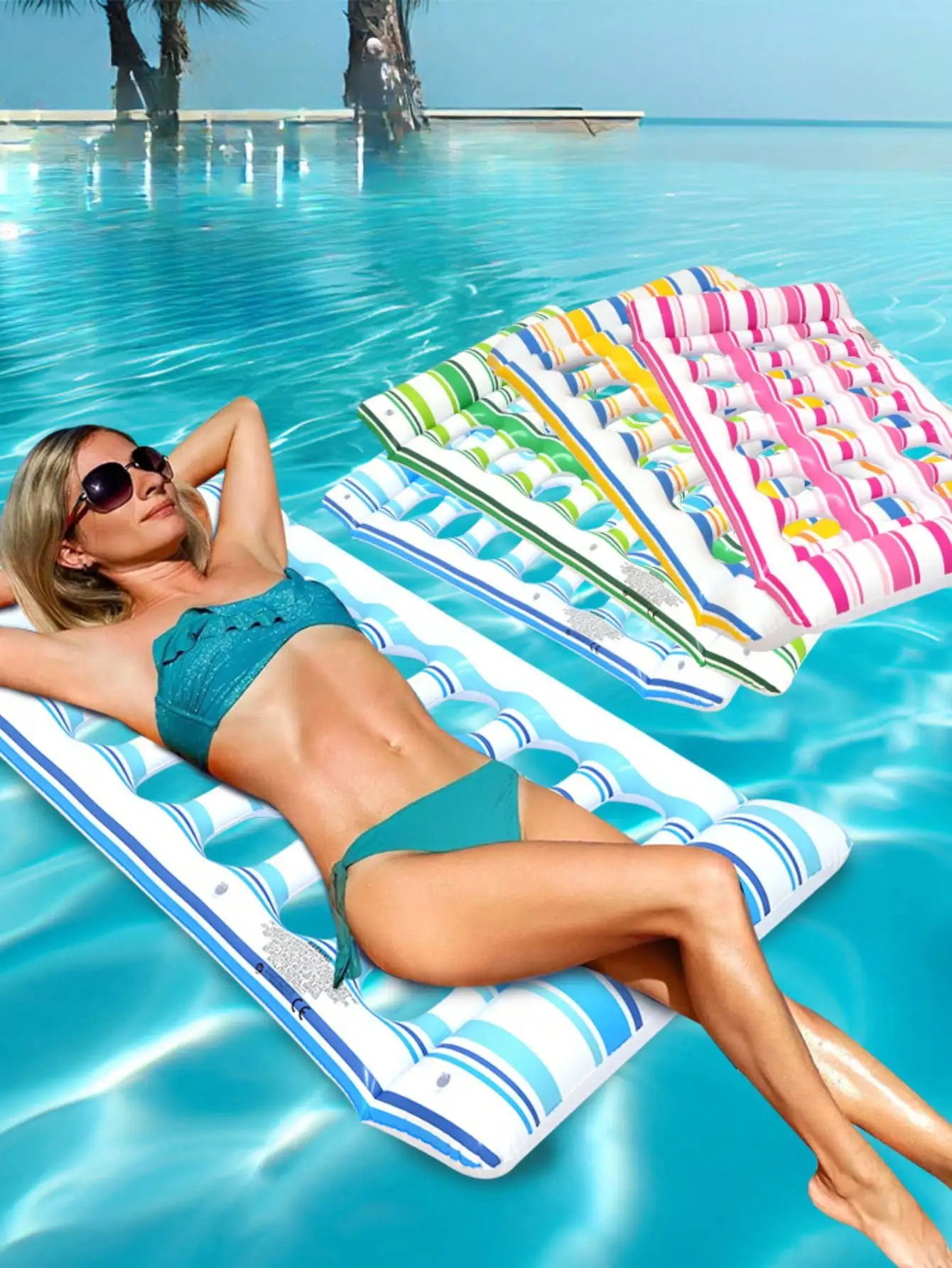 Aufblasbare Wasser Schlafen Bett PVC Schwimmende Liege Luft Matratze Wasser Hängematte Float Sonnenliege Schwimmbad Home Zubehör