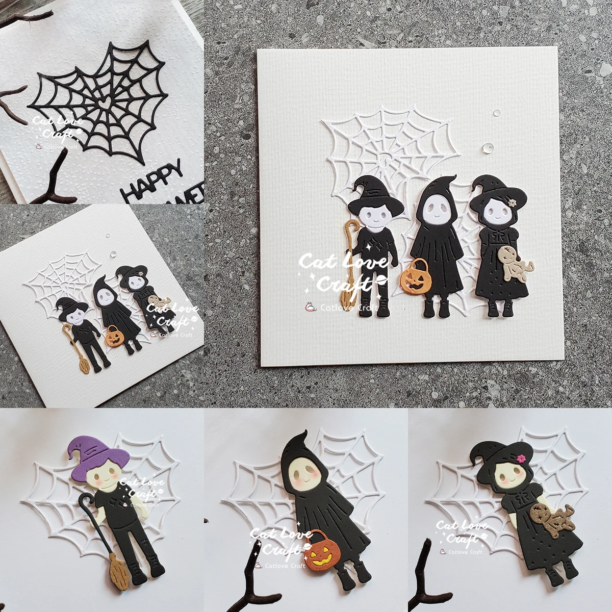 Catlove Halloween enfants matrices de découpe en métal Scrapbooking moule couteau pochoir découpes fabrication de cartes bricolage artisanat gaufrage nouveaux matrices