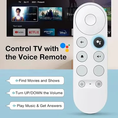G9N9N Ersatz-Sprachfernbedienung, kompatibel mit Google Chromecast 4K Snow Smart HD TV Streaming Stick Bluetooth IR-Fernbedienung