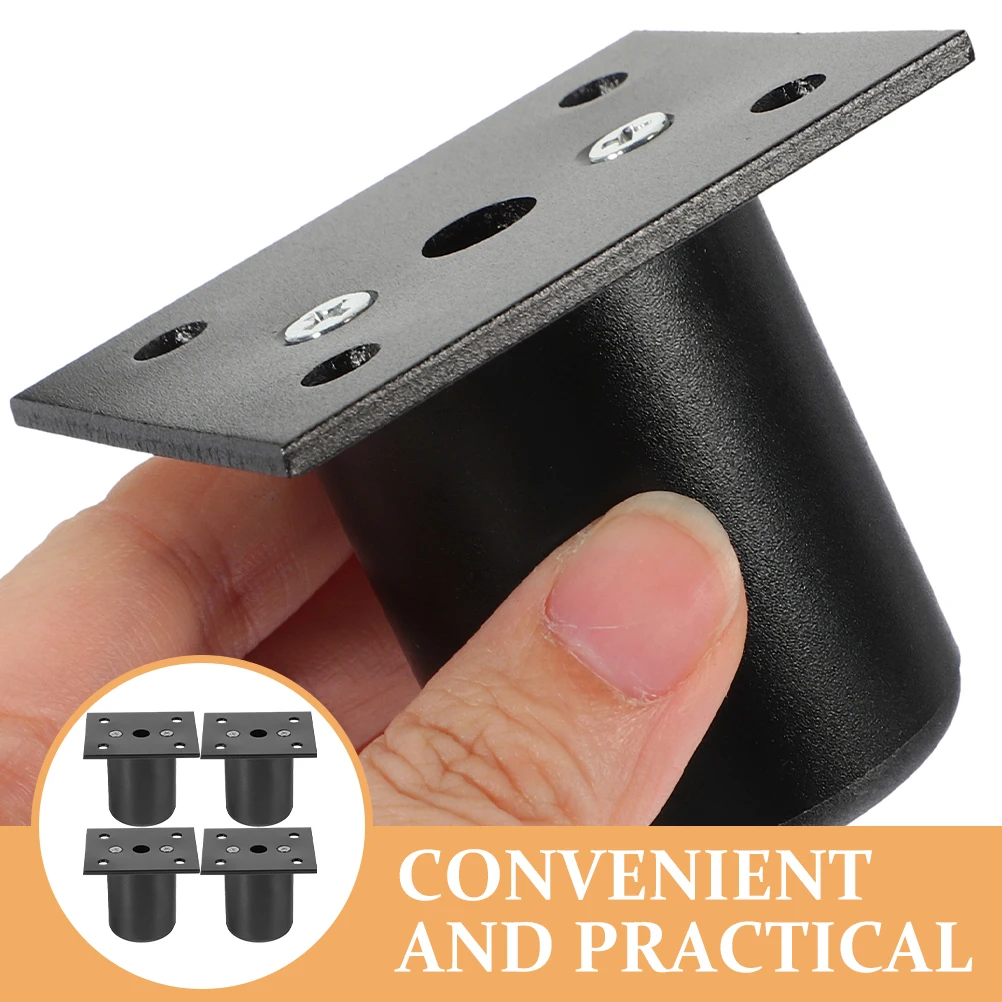 4 pièces pieds de meubles réglables en alliage d'aluminium 5cm noir Durable capacité de charge Stable pieds de canapé meubles rehausseurs d'armoire